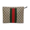 [Pre-Owned] GG Supreme Vintage Logo Stripe Web Canvas Clutch - Excellent #UQHQU1