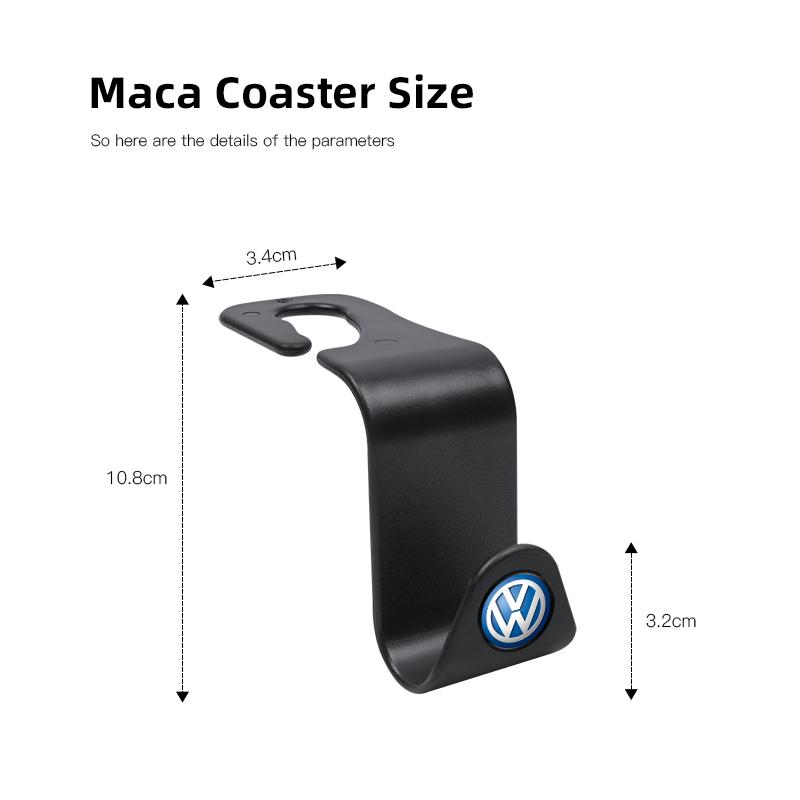 2Pcs Portable Car Seat Back Hooks Storage Accessories For Volkswagen VW Golf Amarok Tiguan T-Cross T5 Phaeton Polo Jetta GTI ID3 zq8