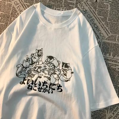 It's Like A New Year American Retro Fun Printed Short Sleeved T-shirt With Trendy Women's Men Street Style Loose Half Sleeve