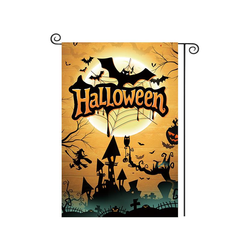 Cross-Border Happy Halloween Ghost Garden Flag with Pumpkin and Cartoon Design