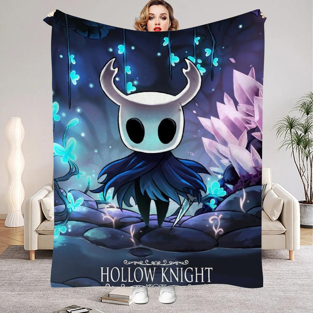 Hollow Knight Blanket Cartoon Game Printed Flannel Blanket for Home Living Room Bedroom Decor New Year Christmas Gift for Fans