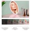 LED Makeup Mirror With Light Lamp With Storage Desktop Rotating Cosmetic Mirror Light Adjustable Dimming USB Vanity Mirror