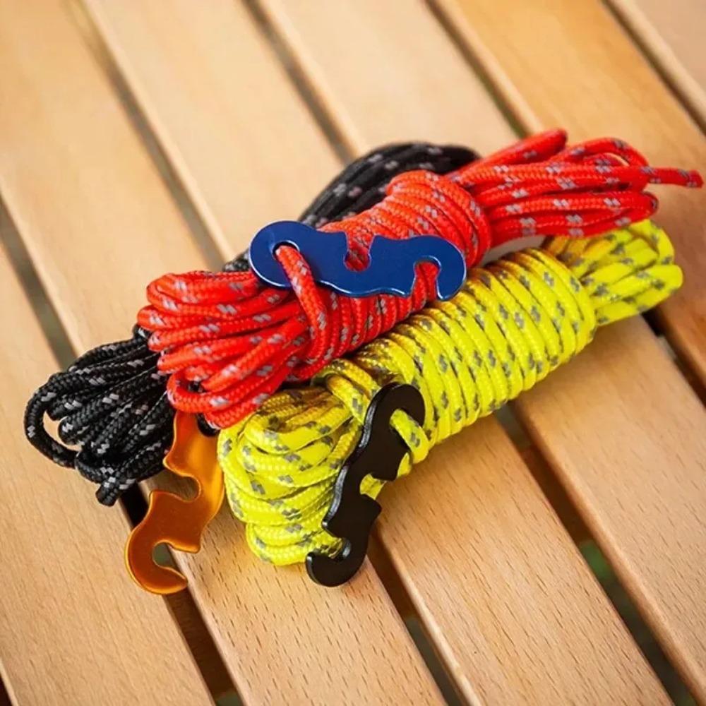 Camping Guy Lines 4PCS Reflective Rope Elastic with Aluminum Tensioner for Tent Tarp Canopy Outdoor Hiking Accessories Rope