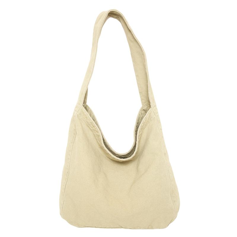

Solid Canvas Shoulder Bags Women 100% Cott Casual Totes Simple Korea Style Cloth Packages Large Capacity Leisure Handbags бежевый