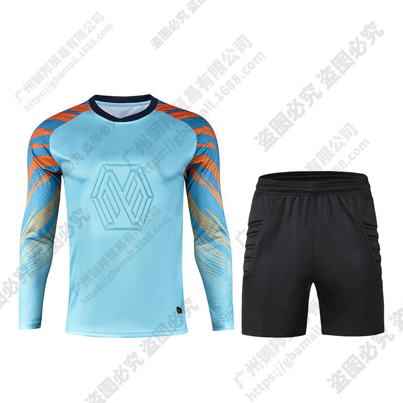Unisex Long Sleeve Goalkeeper Kit: Protective Jersey & Pants for Training and Competition