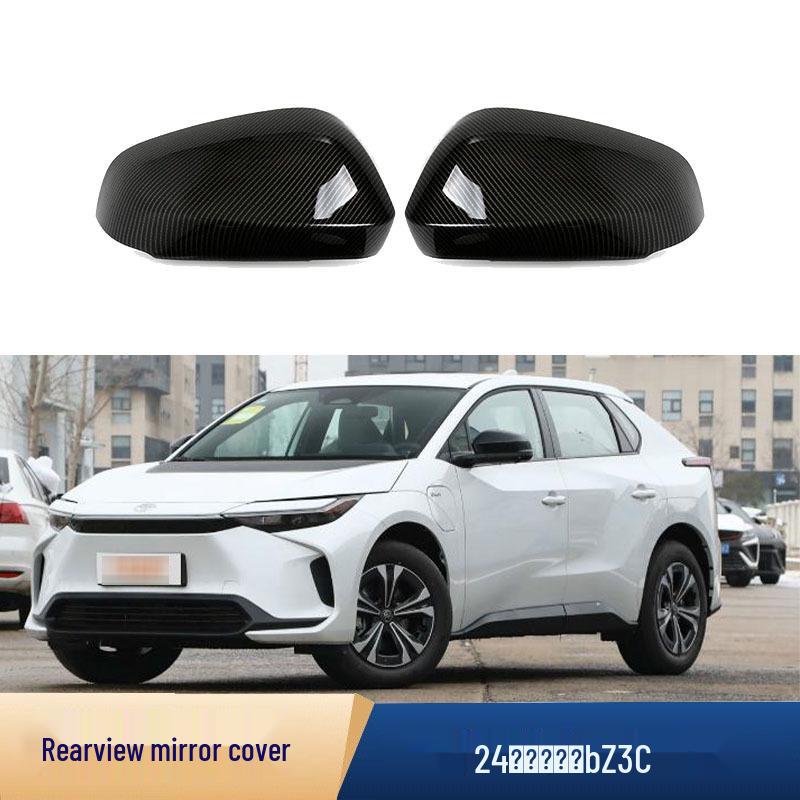 24 New bZ4X Rearview Mirror Cover - Electroplated Carbon Fiber Pattern