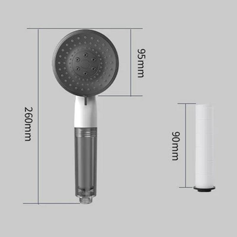 White Handheld PP Plastic Filter Showerhead with High Pressure Modern Design for Bathroom