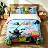 Les Barbapapa (1) 3pc Set Suitable for Master Bedrooms Soft and Comfortable an Ideal Gift for Family and Friends Includes One Duvet Cover and Two Pill