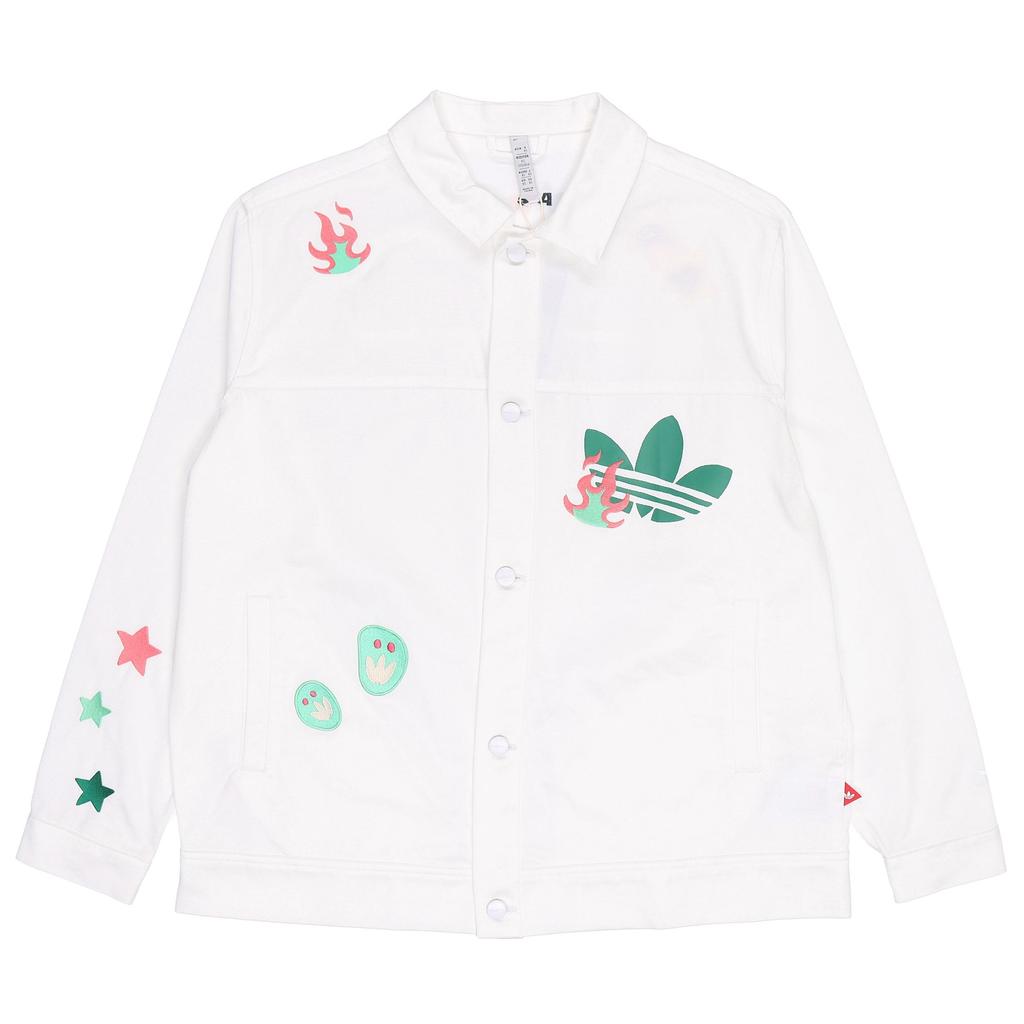 Adidas Originals SS22 Logo Cartoon Print Long Sleeve Sports Jacket Unisex Outerwear White HP0116