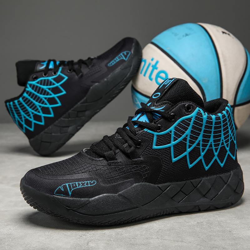 Popular Mesh Breathable Basketball Shoes Men's Spring and Summer Actual Combat Sneakers Student Non-slip Sneakers Have Sound