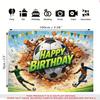 1pc 2D Flat Soccer Theme Happy Birthday Backdrop Banner Soccer Pattern Party Decor For Garden Patio Outdoor Indoor Party Celebration Decor