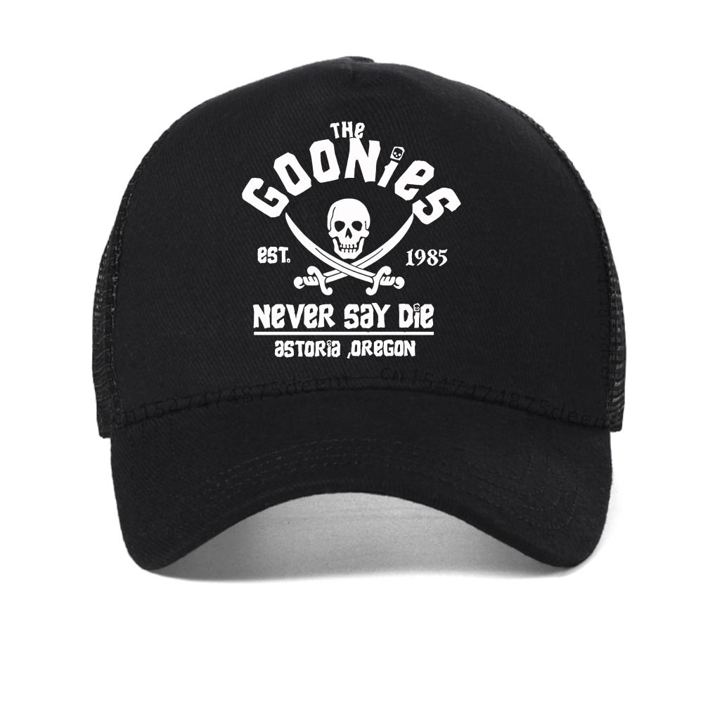 The Goonies Est 1985 Never Say Die Unisexs Baseball Cap Summer Mesh Snapback Hat Fashion Outdoor Causal Breathable Sun Hats