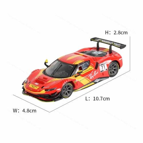 Bburago 1:43 296 GT3 No.71 Racing Car, Complete GT3 Diecast Model, Gift, Decoration, Appreciation