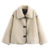 European & American Women's Fashion 2024: Autumn/Winter Plush Coat with Large Lapel (924086)