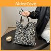 Trendy Khaki And White Leopard Print Large Capacity Tote Bag For Women 2024