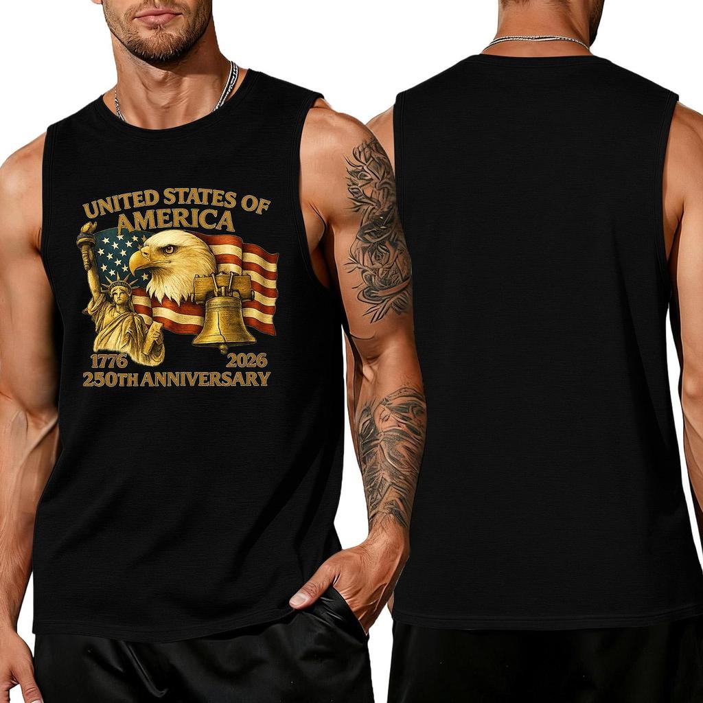 Men's Loose Fit Sleeveless Tank Top Casual Summer Shirt Lightweight Breathable Fabric Printed Graphic Design Comfortable Fit