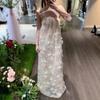 3D Floral Lace Beaded Strappy Backless Long Dress - Early Spring Collection