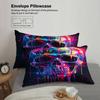 3Pcs Skull Bedding Sets 3D Printed Colorful Drip Paint Wrinkle Resistant Durable Duvet Cover Sets With Pillowcases No Filling