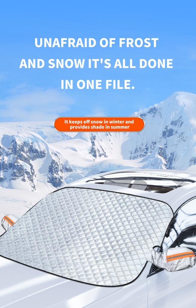 All-Weather Car Windshield Protector - Waterproof Sun & Snow Shield with Reflective Coating, Universal Fit for Front Windscreen