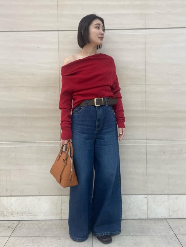 flared denim pants 09WFP245100BLU0 High-waisted