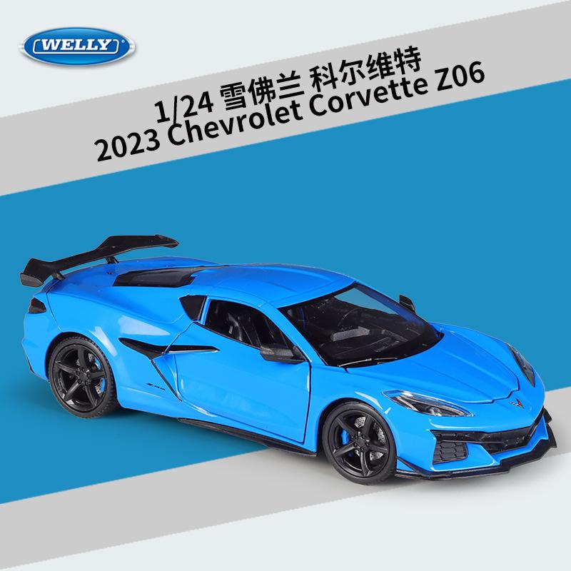 

WELLY 1:24 2023 Chevrolet Corvette Z06 Alloy Die-Cast Model Car - Official Licensed American Supercar, Collector‘s Vehicles