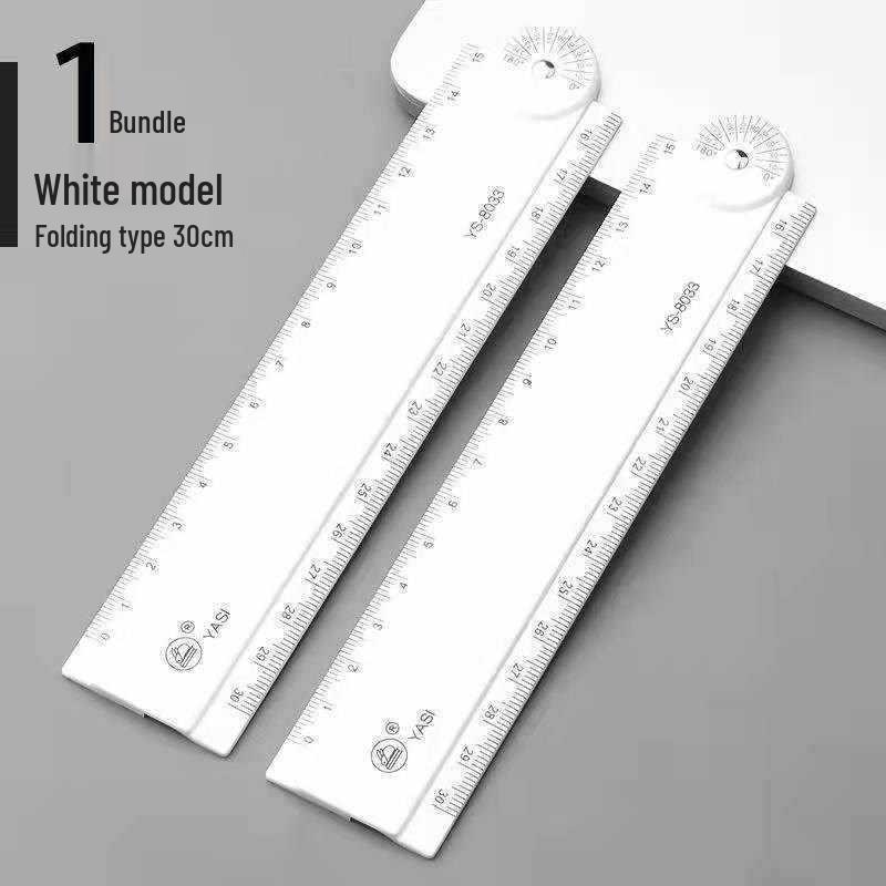 30cm Multifunctional Folding Ruler for Students: Straight Edge with Wavy Line Grid for Geometric Drawings