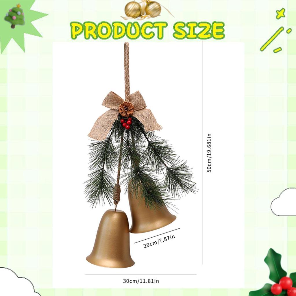 Christmas Bell Ornament Charm Pendant Decorative Rustic Tree Decoration Xmas Decor for