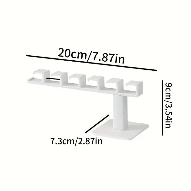 1ks nástěnný nástěnný stojan na klobouky se snadnou instalací - leštěná povrchová úprava, plastový organizér pro ukládání klobouků, čelenek a klíčů se 6 háčky - multifunkční domácí příslušenství