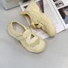 High-end Fashion Mesh Thick-soled Hollow Little White Shoes Women's 2025 Summer Versatile Casual Board Shoes Velcro Light