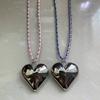Y2K Style Heart Pendant Necklace Heart Pendant Choker Love Necklace Pendant Neck Jewelry for Nightclubs and Parties