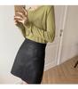 Damen Doppelseitiges Samt Langarm Top, Gebürsteter Weißer Rundhalsausschnitt, Koreanischer Stil für Herbst und Winter.