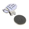 Mini Glove Shaped Stainless Steel Golf Hat Cap Clip with Magnetic Ball Marker Black   White