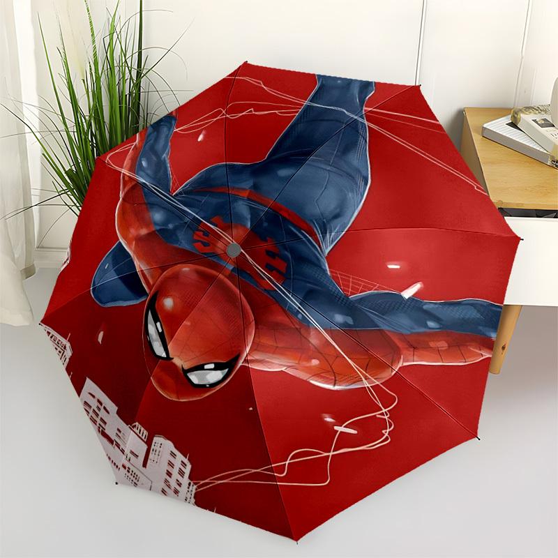 1pc Spider-Man Automatic Folding Umbrella, 8 Ribs for All-Season Use, Portable for Travel & Outdoor Activities 008
