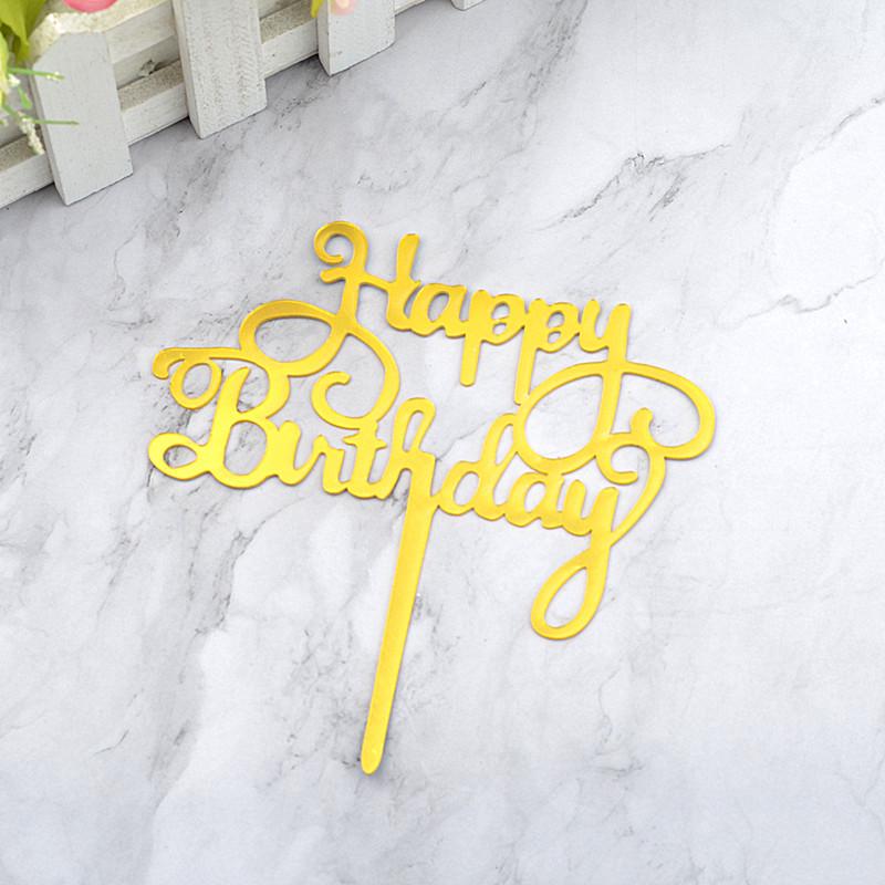 Gold & Black Mirrored Acrylic Cake Topper
