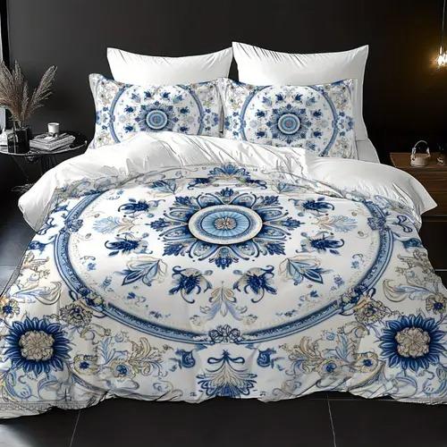 Mandala Duvet Cover Mandala Background Theme Duvet Cover Suitable For Children Kids And Adults Soft Comfortable And Breathable