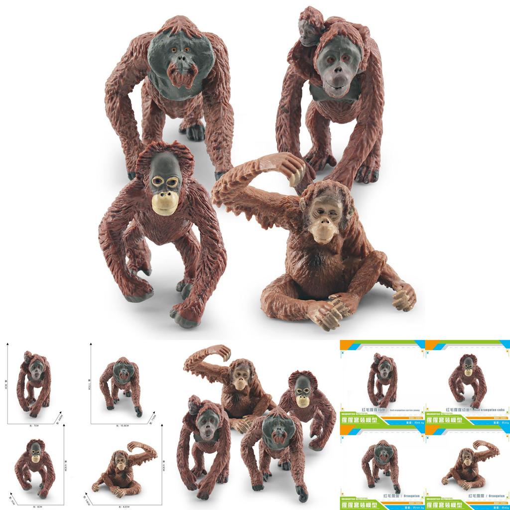 Lifelike Pvc Orangutan Model Collection With Detailed Features For Unique Desk Decor