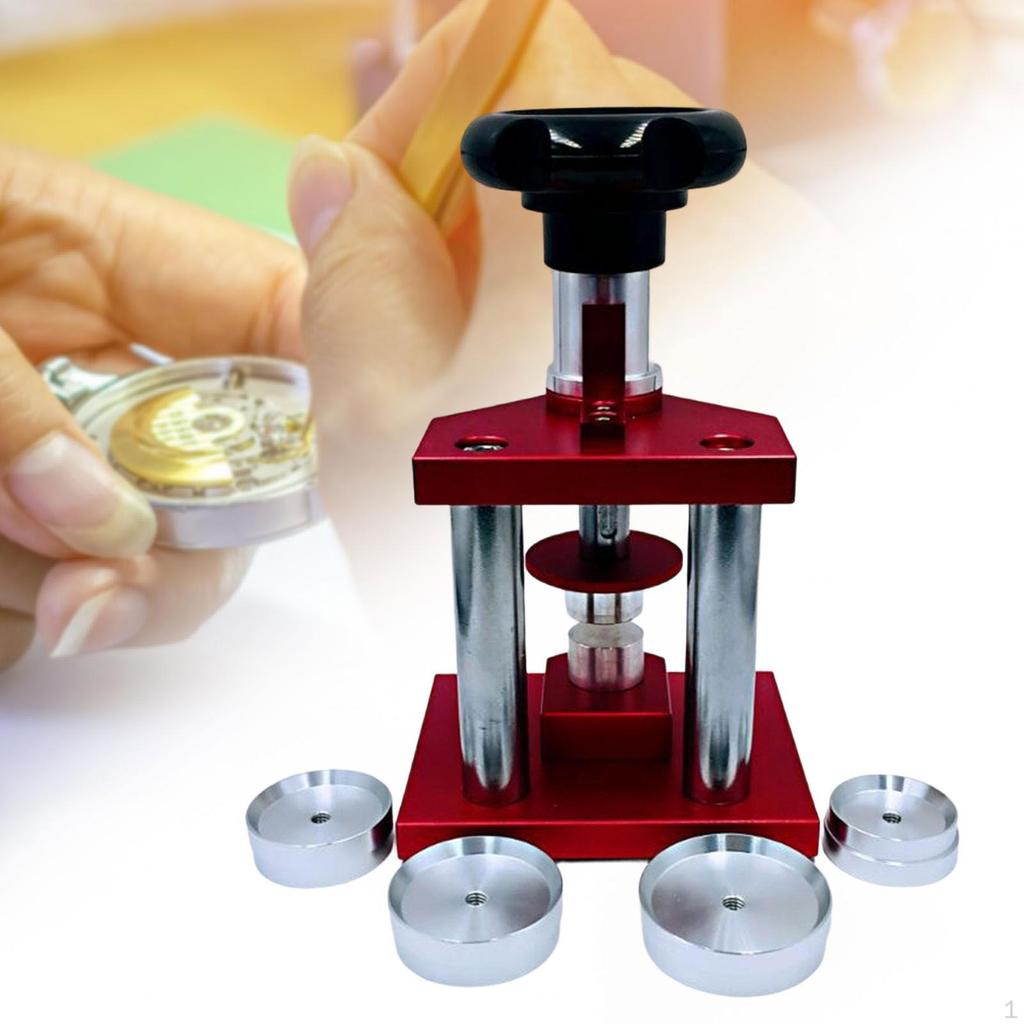 Watch Press Tool Set Back Case Closer with Aluminum Dies, Watchmaker Repair Kit,