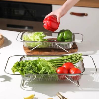 Yousheng Spülbecken Sieb Abgusskorb Starke Tragfähigkeit Einziehbares Design Mehrzweck Ausziehbarer Spülbecken Abtropfkorb Siebkorb