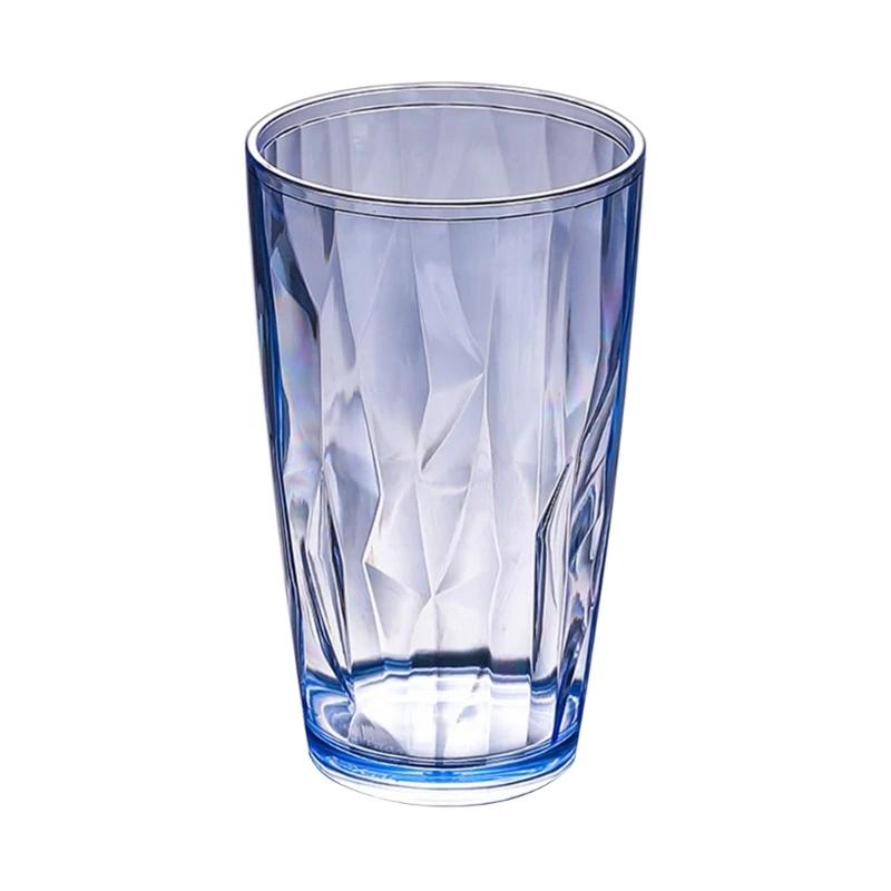 Unbreakable Acrylic Drinking Glasses Reusable Fruit Juice Beer Champagne Cup for Bar 490ml Shatterproof Water Tumblers