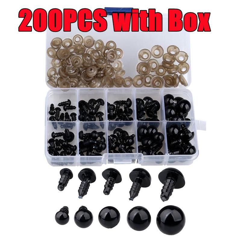 Newest 200PCS 6-12mm Eyeball Doll Accessories Black Plush Safety Eyes Amigurumi For Toys 6mm 8mm 12mm DIY Funny Toy Eyes Animal