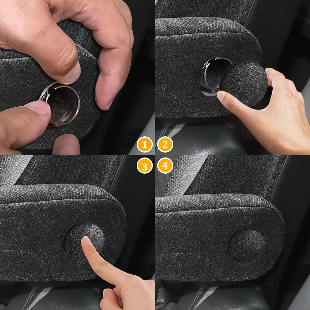 2PCS Armrest Cap Cover, Seat Cover Cap, Black Left or Right Rear Bucket Seats Arm Rest Handle Trim Bolts Compatible with Chevy Tahoe Escalade,