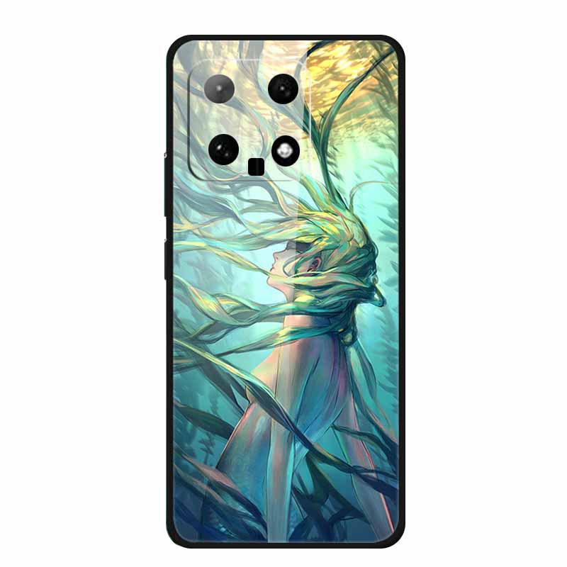 Starry Sky Tempered Glass Phone Case for Xiaomi 14 - Unisex Model, Hot Seller