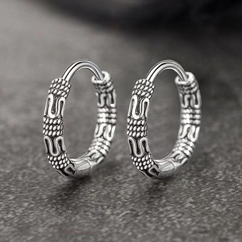 Vintage Cool Huggie Hoop Earrings Hypoallergenic Earrings for Men Women Indian Boho Jewelry