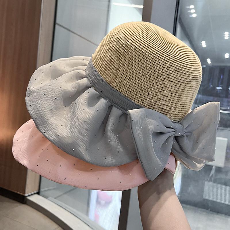 Grass Mesh Sun Hat With Adjustable Fit For Summer Vacation And Beach
