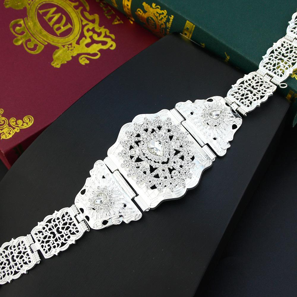 Gold Color Women Waist Chain Belt Bride Jewelry Crystal Body Chain Belt Wedding Jewelry