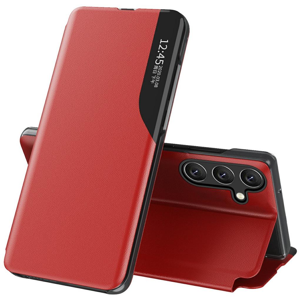 For Samsung Galaxy S25+ Case View Window PU Leather Stand Cover