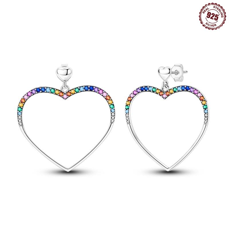 Authentic 925 Silver Infinite love Ear stud For Women Simple Puncture Earrings Fit Girl Birthday Evening Party
