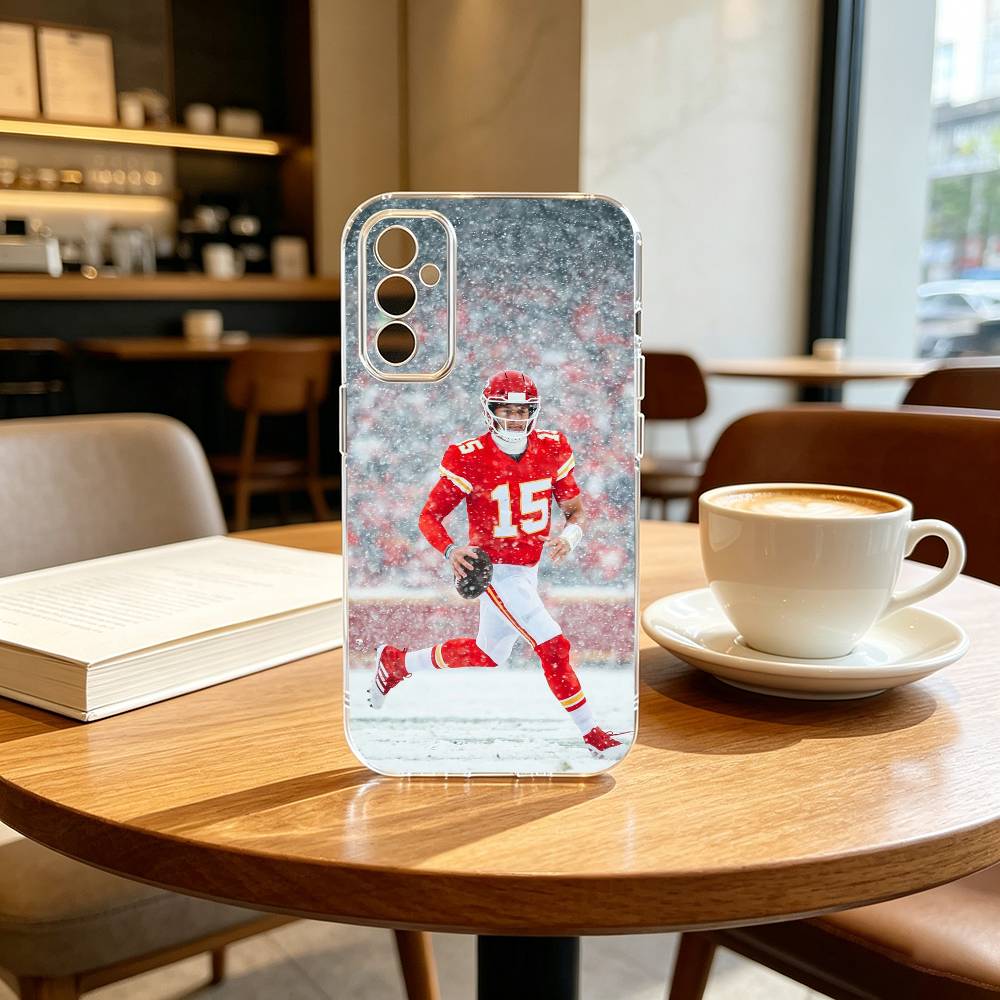 American Football P-Patrick M-Mahomes Phone Case Transparent Silicone Soft For SamsungA10,12,20,21S,30,31,40,50,51,52,70,71