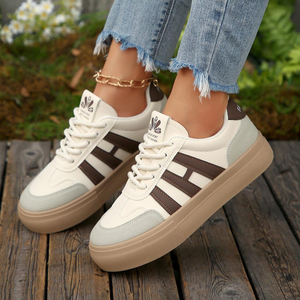 New Women Platform Sneakers Casual Anti-slip Designer Shoes Women Comfortable Lace Up Outdoor Sneakers  De Mujer