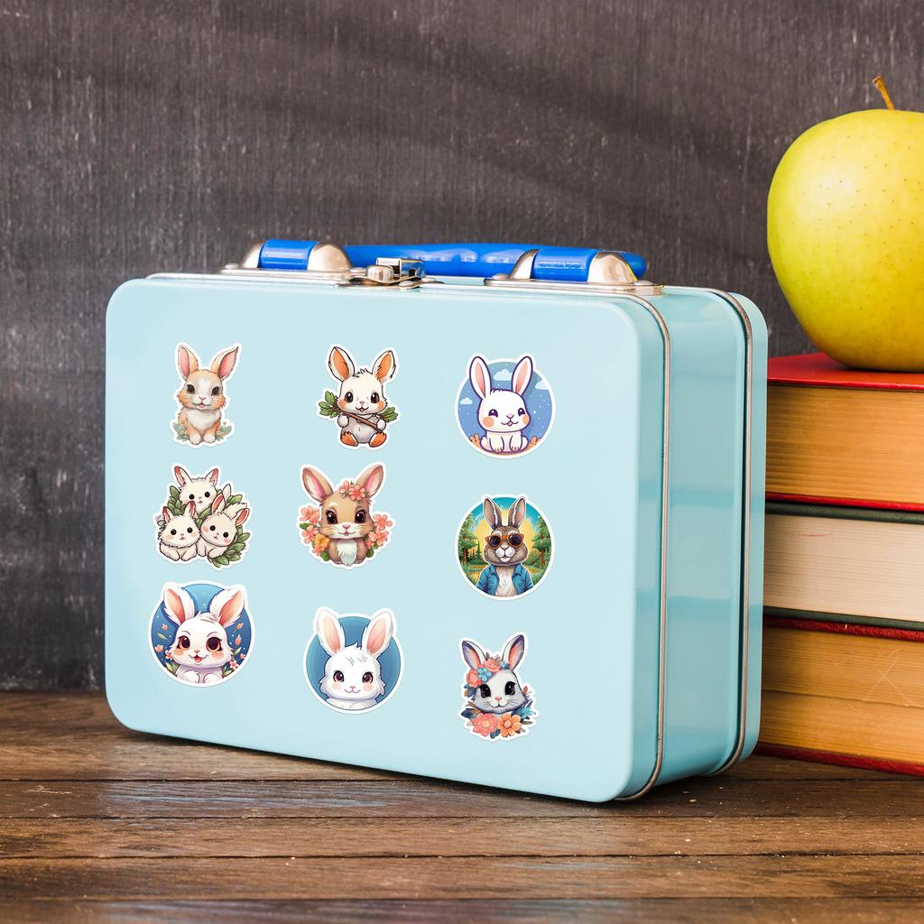 50 Cute Rabbit Graffiti Stickers Skateboard Suitcase Car Decoration Stickers Waterproof Creative Children's Stationery Stickers